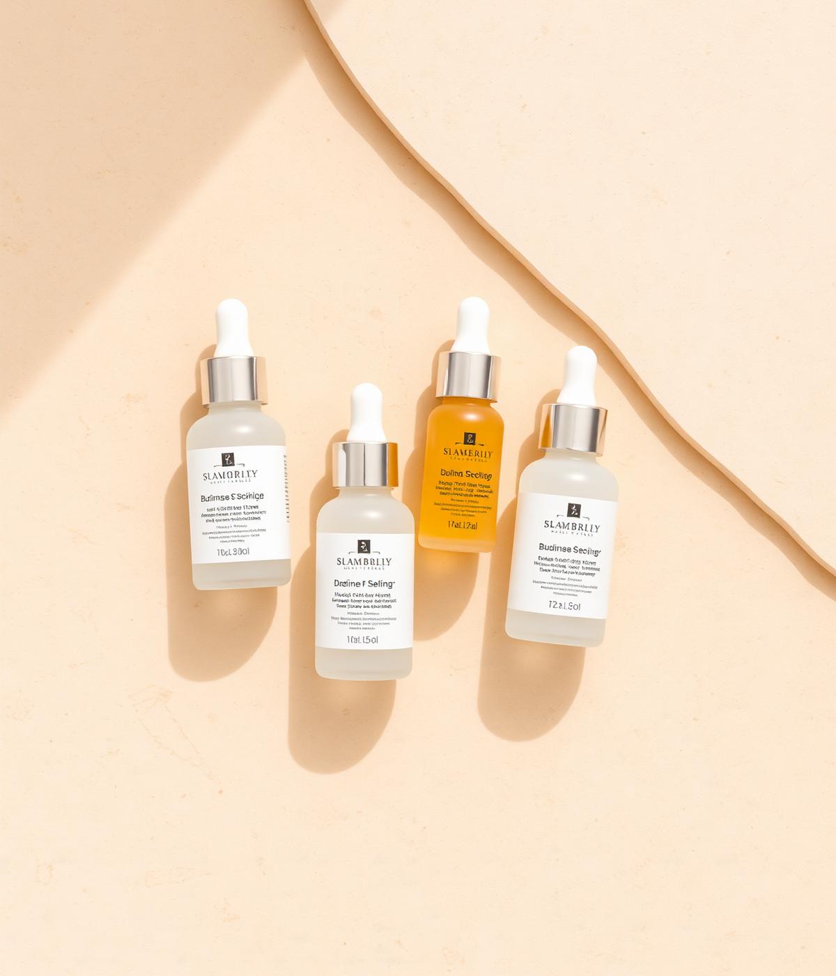 Medical-grade skincare on travertine